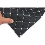 Стьобаний шкірзам чорний PRM-015-1 «Ромб» (біла нитка) Мініатюра 2