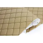 Стьобаний шкірзам світло-бежевий PRM-015-1 «Ромб» (бежева нитка) Мініатюра 1