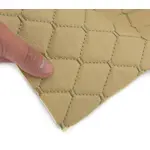 Стьобаний шкірзам світло-бежевий PRM-015-1 «Ромб» (бежева нитка) Мініатюра 3