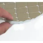 Стьобаний шкірзам бежевий PRM-015-1 «Ромб» (біла нитка) Мініатюра 2