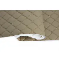 Стьобаний шкірозамінник PRM-015-1 "Ромб" бежевий з бежевою ниткою, на поролоні 5мм, флізеліні, ширина 137см, Туреччина