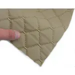 Стьобаний шкірзам бежевий PRM-015-1 «Ромб» (бежева нитка) Мініатюра 2