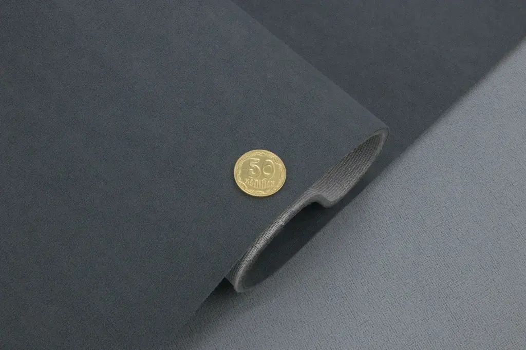 Автовелюр стельовий Micro S36 сірий з темно-синім відтінком - 1,7 м ширина