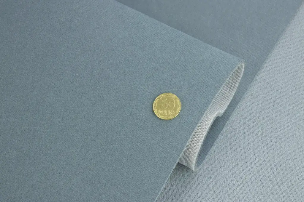 Автовелюр стельовий Micro S40 сірий з синім відтінком - 1,7 м ширина