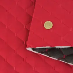 Автотканина Dinamika стьобана «Червоний Ромб з червоною ниткою», на синтепоні 7мм та флізеліні, ширина 135см