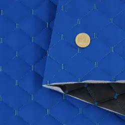 Автотканина Dinamika стьобана «Синій Ромб з ниткою морська хвиля», на синтепоні 7мм та флізеліні, ширина 135см