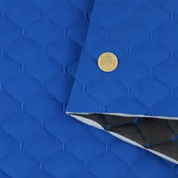 Автотканина Dinamika стьобана «Синій Ромб з синьою ниткою», на синтепоні 7мм та флізеліні, ширина 135см