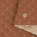 Стьобана автотканина Динаміка «Мідний Ромб з бежевою ниткою» на синтепоні 7мм – преміальний оббивний матеріал Мініатюра 1