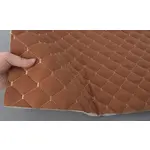 Стьобана автотканина Динаміка «Мідний Ромб з бежевою ниткою» на синтепоні 7мм – преміальний оббивний матеріал Мініатюра 3