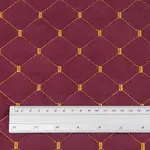 Стьобана автотканина Динаміка «Бордовий Ромб із золотою ниткою» – преміальний оббивний матеріал Мініатюра 2