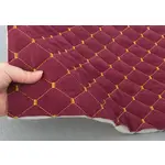 Стьобана автотканина Динаміка «Бордовий Ромб із золотою ниткою» – преміальний оббивний матеріал Мініатюра 3