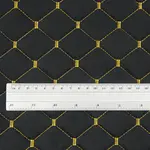 Стьобана автотканина Динаміка «Чорний Ромб із золотою ниткою» на поролоні 7мм – преміальний оббивний матеріал Мініатюра 2