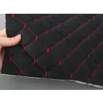 Стьобана автотканина Динаміка «Чорний Ромб з червоною ниткою» на поролоні 7мм – преміальний оббивний матеріал Мініатюра 3