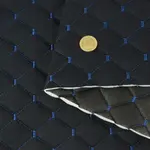 Стьобана автотканина Динаміка «Чорний Ромб з синьою ниткою» на поролоні 7мм – преміальний оббивний матеріал Мініатюра 1