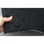 Стьобана автотканина Динаміка «Чорний Ромб з синьою ниткою» на поролоні 7мм – преміальний оббивний матеріал Мініатюра 3