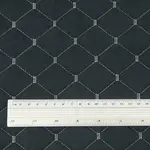 Стьобана автотканина Динаміка «Чорний Ромб з темно-сірою ниткою» на поролоні 7мм – преміальний оббивний матеріал Мініатюра 2