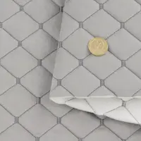 Автотканина Dinamika стьобана «Світло-сірий Ромб з темно-сірою ниткою», на поролоні 7мм та флізеліні, ширина 135см