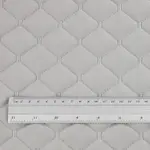 Стьобана автотканина Динаміка «Світло-сірий Ромб з сірою ниткою» на поролоні 7мм – преміальний оббивний матеріал Мініатюра 2
