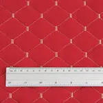 Стьобана автотканина Динаміка «Червоний Ромб з бежевою ниткою» на синтепоні 7мм – преміальний оббивний матеріал Мініатюра 2