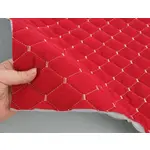 Стьобана автотканина Динаміка «Червоний Ромб з бежевою ниткою» на синтепоні 7мм – преміальний оббивний матеріал Мініатюра 3