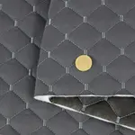 Стьобана автотканина Динаміка «Графітовий Ромб з темно-сірою ниткою» на синтепоні 7мм – преміальний оббивний матеріал Мініатюра 1