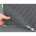 Стьобана автотканина Динаміка «Графітовий Ромб з темно-сірою ниткою» на синтепоні 7мм – преміальний оббивний матеріал Мініатюра 3