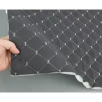 Стьобана автотканина Динаміка «Графітовий Ромб з світло-сірою ниткою» на синтепоні 7мм – преміальний оббивний матеріал Мініатюра 3