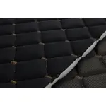 Стьобаний велюр Трініті «Ромб чорний прошитий темно-коричневою ниткою» на поролоні 7мм – преміальний оббивний матеріал Мініатюра 2