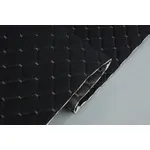 Стьобаний велюр Трініті «Ромб чорний прошитий темно-коричневою ниткою» на поролоні 7мм – преміальний оббивний матеріал Мініатюра 3