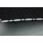 Стьобаний велюр Трініті «Ромб чорний прошитий темно-коричневою ниткою» на поролоні 7мм – преміальний оббивний матеріал Мініатюра 4