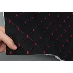 Стьобаний велюр Трініті «Ромб чорний прошитий червоною ниткою» на поролоні 7мм – преміальний оббивний матеріал Мініатюра 2