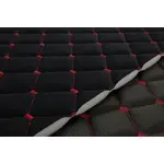 Стьобаний велюр Трініті «Ромб чорний прошитий червоною ниткою» на поролоні 7мм – преміальний оббивний матеріал Мініатюра 4