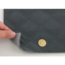 Автовелюр графітовий термо-стьобаний подвійний ромб, на поролоні 2мм, синтепоні і сітці – преміальний оббивний матеріал