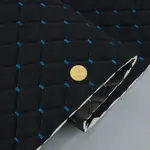 Стьобаний велюр Трініті «Ромб чорний прошитий бірюзовою ниткою» на поролоні 7мм – преміальний оббивний матеріал Мініатюра 1