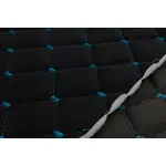 Стьобаний велюр Трініті «Ромб чорний прошитий бірюзовою ниткою» на поролоні 7мм – преміальний оббивний матеріал Мініатюра 2