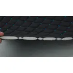 Стьобаний велюр Трініті «Ромб чорний прошитий бірюзовою ниткою» на поролоні 7мм – преміальний оббивний матеріал Мініатюра 4