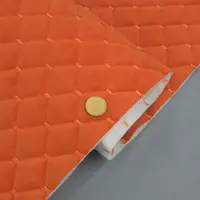 Велюр TRINITY TRIN-s-17/19 стьобаний помаранчевий «Ромб» (прошитий помаранчевою ниткою) синтепон і флізелін, ширина 135см