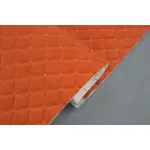 Стьобаний велюр Трініті «помаранчевий «Ромб» прошитий помаранчевою ниткоюю» на синтепоні  – преміальний оббивний матеріал Мініатюра 4
