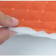 Стьобаний велюр Трініті «помаранчевий «Ромб» прошитий помаранчевою ниткоюю» на синтепоні  – преміальний оббивний матеріал