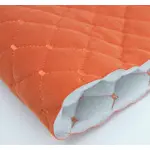 Стьобаний велюр Трініті «помаранчевий «Ромб» прошитий помаранчевою ниткоюю» на синтепоні  – преміальний оббивний матеріал Мініатюра 7