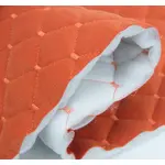 Стьобаний велюр Трініті «помаранчевий «Ромб» прошитий помаранчевою ниткоюю» на синтепоні  – преміальний оббивний матеріал Мініатюра 8