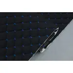 Стьобаний велюр Трініті «Ромб чорний прошитий синьою ниткою» на поролоні 7мм – преміальний оббивний матеріал Мініатюра 3