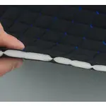 Стьобаний велюр Венус «Ромб чорний прошитий синьою ниткою» на поролоні 6мм – преміальний оббивний матеріал Мініатюра 4