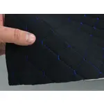 Стьобаний велюр Венус «Ромб чорний прошитий синьою ниткою» на поролоні 6мм – преміальний оббивний матеріал Мініатюра 5