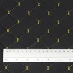 Стьобаний велюр Венус «Чорний Ромб прошитий золотою ниткою» на поролоні 6мм – преміальний оббивний матеріал Мініатюра 2