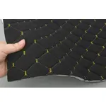 Стьобаний велюр Венус «Чорний Ромб прошитий золотою ниткою» на поролоні 6мм – преміальний оббивний матеріал Мініатюра 3