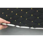 Стьобаний велюр Венус «Чорний Ромб прошитий золотою ниткою» на поролоні 6мм – преміальний оббивний матеріал Мініатюра 4