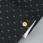 Стьобаний велюр Венус «Чорний Ромб прошитий світло-сірою ниткою» на поролоні 6мм – преміальний оббивний матеріал Мініатюра 1