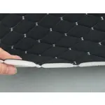 Стьобаний велюр Венус «Чорний Ромб прошитий світло-сірою ниткою» на поролоні 6мм – преміальний оббивний матеріал Мініатюра 4