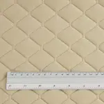 Стьобаний велюр Венус «Бежевий Ромб прошитий бежевою ниткою» на поролоні 6мм – преміальний оббивний матеріал Мініатюра 2